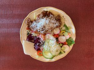 Balanced Meal - Spaghetti with salad