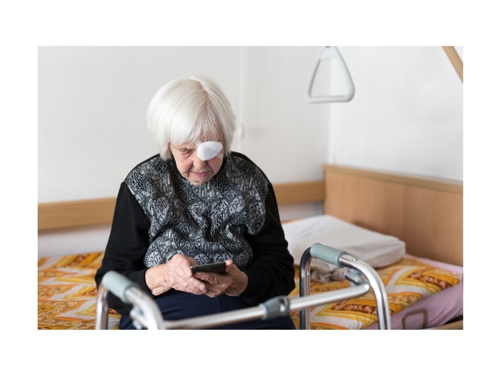 Elderly woman receiving unwanted calls